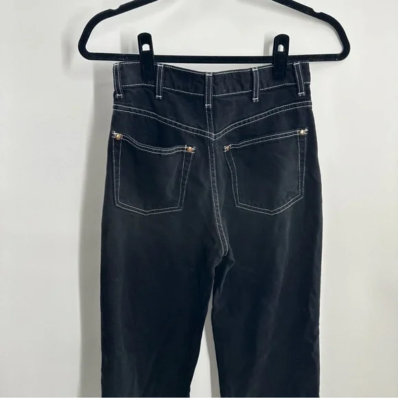 FLAWED Reformation Cowboy High Rise Straight Black Jeans - Picture 4 of 9